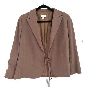 MANGO Wool Blend Tie Front Blazer Sz 12‎